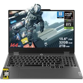 Lenovo LOQ Gaming AI Laptop 15.6" FHD 144Hz (100% sRGB G-SYNC) AMD 6-core Ryzen 5 220 16GB RAM 512GB SSD GeForce RTX 5050 GDDR7 (440 AI Tops) Backlit Nahimic 5MP Privacy Camera Win11Pro ICP Hub in Kuwait