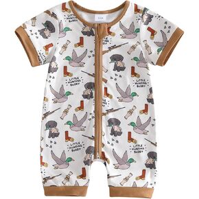 Baby Boy Summer Outfit Newborn Mallard Duck Deer Romper Zipper Onesie Jumpsuit Overalls Camo Hunting Clothes in Saudi Arabia