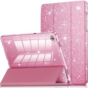 حافظة INFILAND لجهاز Samsung Galaxy Tab A11+Plus/A9+ Plus مقاس 11 بوصة (2023/2025)، غطاء واقٍ للكمبيوتر اللوحي لامع مع ظهر شفاف لامع للفتيات والأطفال (وردي، Galaxy Tab A11 Plus) in Kuwait