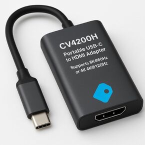 CV4200H USB-C to HDMI Adapter Supports 8K at 60Hz or 4K at 120Hz, Portable Thunderbolt 3/4 Compatible Converter for Laptops, Tablets, and More (K34052WW), Over 1 Pound Heavy-Duty Design in Kuwait