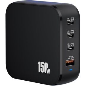 محطة شحن USB C بقدرة 150 وات - نيتريد الغاليوم خفيفة الوزن ومحمولة من النوع C محطة شحن سريعة بأربعة منافذ لأجهزة متعددة in Kuwait