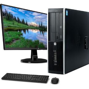 HP Elite 6300 Small Form Computer Desktop PC, Intel Core i5 3.2GHz Proccessor, 8GB Ram, 128GB M.2 SSD + 500GB HDD, WiFi&Bluetooth, Wireless Keyboard Mouse, 19-inch FHD Monitor, Windows 11(Renewed) in Kuwait