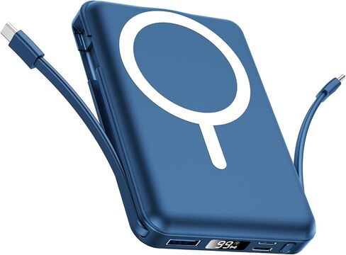 for Magsafe Portable Charger - 10000mAh Battery Pack for Magsafe with USB-C Cable and PD 20W USB C Fast Charging LED Display, Magnetic Wireless Power Bank for iPhone 17/16/15/14/13/12/Pro/Pro Max in Saudi Arabia