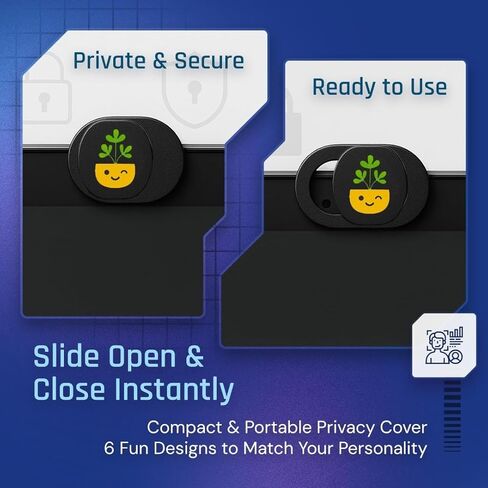 6 Pack Laptop Camera Cover Slide, Cute Webcam Privacy Blocker for Laptops, Computers, Phones & Tablets – Ultra-Thin Camera Cover, Easy Slide Design for Privacy Protection in Saudi Arabia