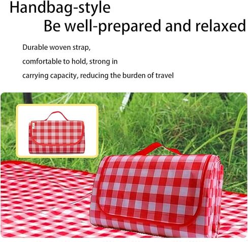 Large Picnic Blanket Waterproof and Sand Proof -59x39 inch Large Outdoor Beach Mat, Portable Foldable Blanket, Suitable for Camping, Parks, Families, Adults, Children, and Pets (Red-M) in Saudi Arabia