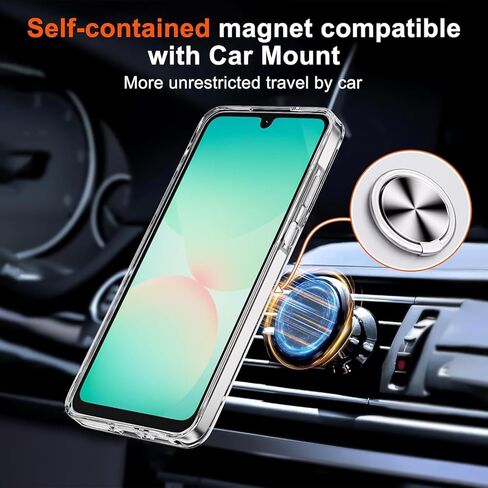 QUIETIP Kickstand Case for ZTE Blade A56 with Screen Protector,Clear TPU Cases with Degree Magnetic Ring Cover,Clear in Saudi Arabia