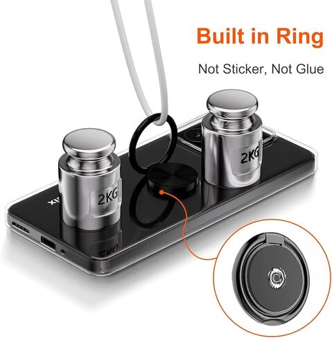 QUIETIP Kickstand Case for ZTE Blade A56 with Screen Protector,Clear TPU Cases with Degree Magnetic Ring Cover,Clear in Saudi Arabia