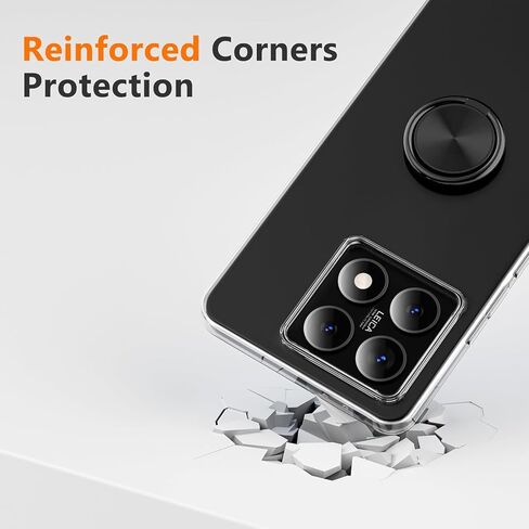 QUIETIP Kickstand Case for ZTE Blade A56 with Screen Protector,Clear TPU Cases with Degree Magnetic Ring Cover,Clear in Saudi Arabia