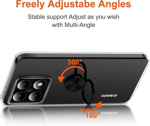 QUIETIP Kickstand Case for ZTE Blade A56 with Screen Protector,Clear TPU Cases with Degree Magnetic Ring Cover,Clear in Saudi Arabia
