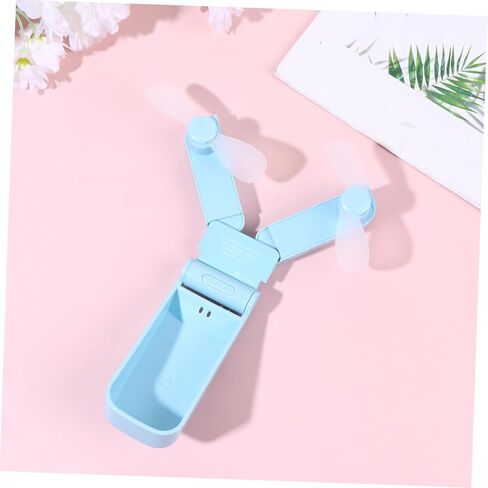 Alipis ثنائي الرأس USB مروحة صغيرة قابلة للطي المحمولة قابلة للشحن مروحة تبريد كهربائية للسفر في الهواء الطلق استخدام خفيفة الوزن المحمولة مع سرعة قابلة للتعديل in Kuwait
