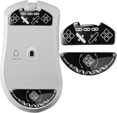 Glass Mouse Skates for Razer Deathadder V4 Pro Wireless Gaming Mouse Feet Pads Smooth Durable Game Mice Accessories Slimmer Toughened Glass Fabrication (Printing Pattern) in Saudi Arabia