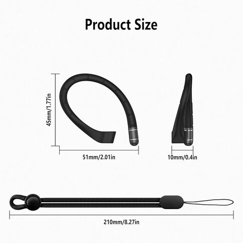 خطافات أذن مضادة للانزلاق من RunChao لسماعات Samsung Galaxy Buds 3/3 Pro/Galaxy Buds 3 FE، سماعات أذن رياضية ناعمة مضادة للفقدان (أسود) in Kuwait