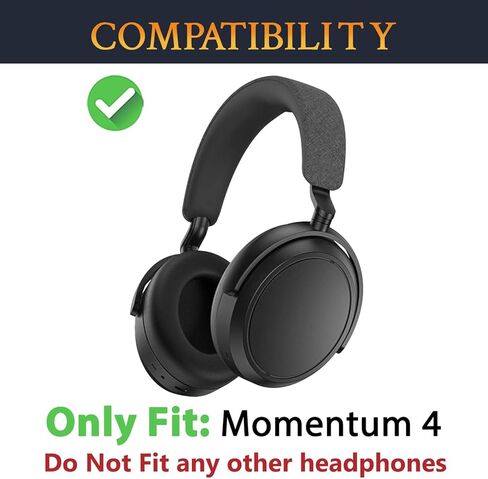 استبدال وسائد الأذن من جل التبريد SOULWIT لسماعات الرأس اللاسلكية Sennheiser Momentum 4 فوق/حول الأذن، وسائد الأذن مع نسيج حريري جليدي مسامي، رغوة عالية الكثافة لإلغاء الضوضاء - أسود in Kuwait