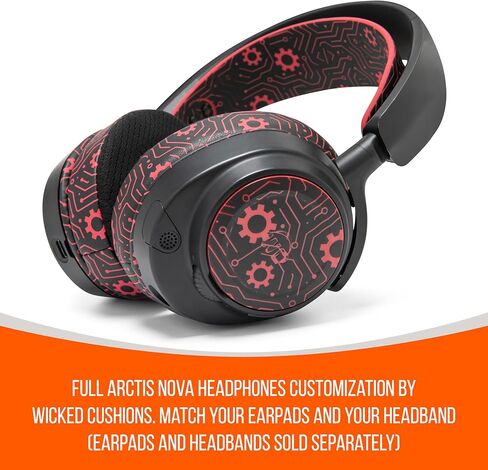 WC Mod Kit Arctis Nova Techne Edition - وسائد أذن من جل التبريد وعصابة رأس وألواح جانبية لسماعات الرأس السلكية Arctis Nova 7 / 7X / 7P / PRO من Wicked Cushions in Kuwait