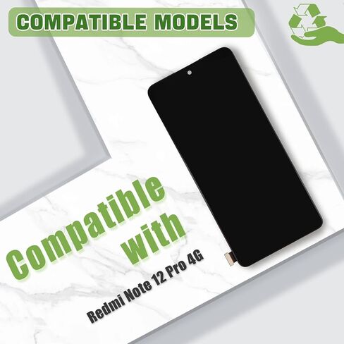 New 6.67'' TFT LCD Display for Redmi Note 12 Pro 4G Screen Replacement ‎2209116AG, 2209116AG LCD Display Touch Digitizer Assembly with Tools-NO Fingerprint Function in Saudi Arabia