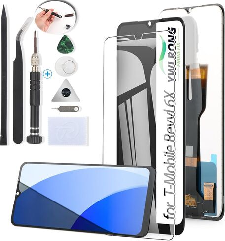 YWLRONG Display for T-Mobile Revvl 6X 5G Screen Replacement LCD Touch Screen Digitizer Assembly for Revvl 6X TMRV065G with Tools (with Frame) in Saudi Arabia