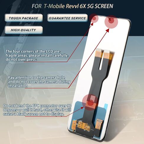 YWLRONG Display for T-Mobile Revvl 6X 5G Screen Replacement LCD Touch Screen Digitizer Assembly for Revvl 6X TMRV065G with Tools (with Frame) in Saudi Arabia