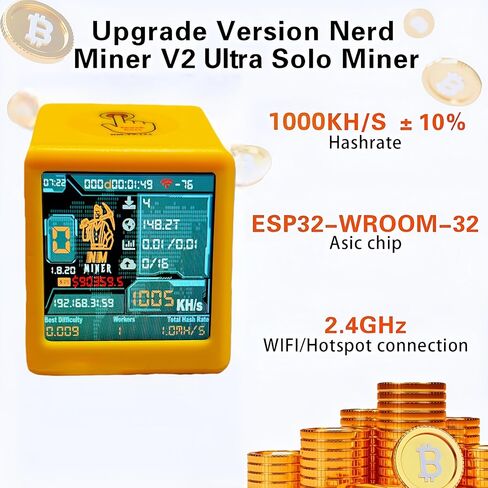 جهاز تعدين بيتكوين NMMiner تلفزيون ذكي 1060KH/s أفضل Nerdminer v2 ESP32 BTC جهاز تعدين اليانصيب المنفرد والهدايا الذكية المنزلية الصامتة in Kuwait
