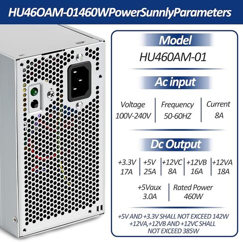Upgraded HU460AM-01 WC1T4 D460AM-03 460W Power Supply Compatible with Dell XPS 7100 8000 8100 8300 8500 8700 8900 8910 8920 8930 Alien-Ware Aurora R5 R6 R7 in Saudi Arabia