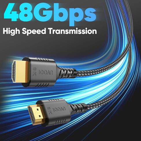 Short HDMI Cable 1 FT 2-Pack, Ultra High Speed 8K HDMI 2.1 48Gbps Braided HDMI Cords, 1 Foot HDMI Cable for Camera, Field Monitor, External Recorder, Laptop, PC in Saudi Arabia