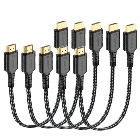 كابل HDMI قصير بطول 1 قدم 2 حزمة، فائق السرعة 8K HDMI 2.1 48 جيجابت في الثانية أسلاك HDMI مضفرة، كابل HDMI بطول 1 قدم للكاميرا، الشاشة الميدانية، المسجل الخارجي، الكمبيوتر المحمول، الكمبيوتر الشخصي in Kuwait