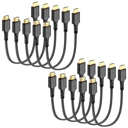 Short HDMI Cable 1 FT 2-Pack, Ultra High Speed 8K HDMI 2.1 48Gbps Braided HDMI Cords, 1 Foot HDMI Cable for Camera, Field Monitor, External Recorder, Laptop, PC in Saudi Arabia