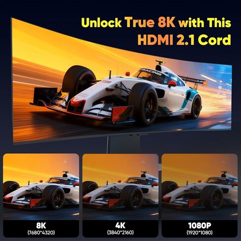 كابل HDMI معتمد 6FT 3 حزم، سلك 8K HDMI 2.1 للمسرح المنزلي، كابلات السينما المنزلية Mlutipack 48 جيجابت في الثانية مع eARC و8K@60 هرتز، كابل HDMI محمي لمكبرات الصوت، Roku/Apple TV، PS5، Xbox وجهاز العرض in Kuwait
