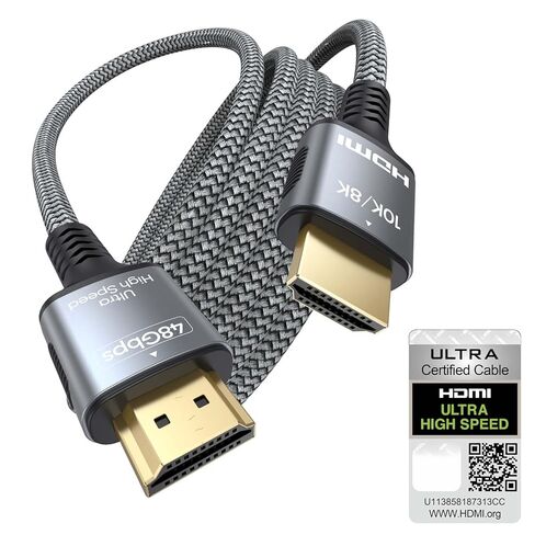 كابل HDMI معتمد 6FT 3 حزم، سلك 8K HDMI 2.1 للمسرح المنزلي، كابلات السينما المنزلية Mlutipack 48 جيجابت في الثانية مع eARC و8K@60 هرتز، كابل HDMI محمي لمكبرات الصوت، Roku/Apple TV، PS5، Xbox وجهاز العرض in Kuwait