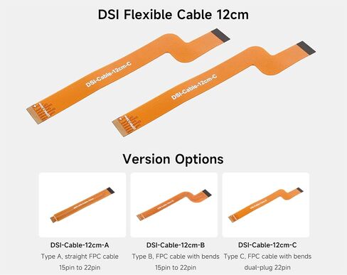 3PCS DSI FPC Flexible Cable Compatible with Raspberry Pi 5 to Connecting DSI Display, FPC Cable with Bends Dual-Plug 22Pin, 12CM/0.39FT Length in Kuwait