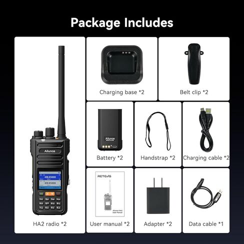 Retevis Ailunce HA2 Handheld Ham Radio, APRS/GPS, Bluetooth APP Control, High Power Dual Band Radio, IP67 Waterproof, USB-C, NOAA, Receiving Air Band, Long Range Radio for Climbing,Skiing(2 Pack) in Saudi Arabia