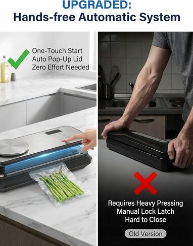 Vacuum Sealer for Food, 90kPA Powerful Food Saver Vacuum Sealer Machine with Digital Kitchen Scale, 12-in-1 Food Vacuum Sealer with Dry & Moist Food Modes, 10 pcs & 1 Roll Vacuum Bags, Starter Kits in Saudi Arabia