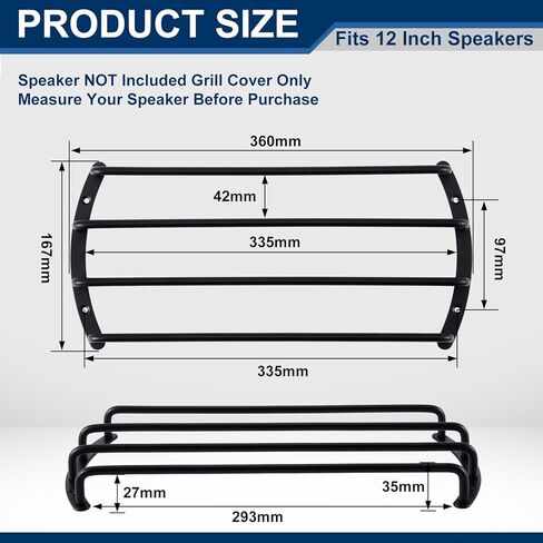 12" Speaker Grill - 4 Pack Metal 12 Inch Speaker Subwoofer Grill Cover 4 Bars for Car Bar Grille Audio in Saudi Arabia