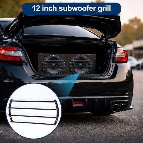 12" Speaker Grill - 4 Pack Metal 12 Inch Speaker Subwoofer Grill Cover 4 Bars for Car Bar Grille Audio in Saudi Arabia