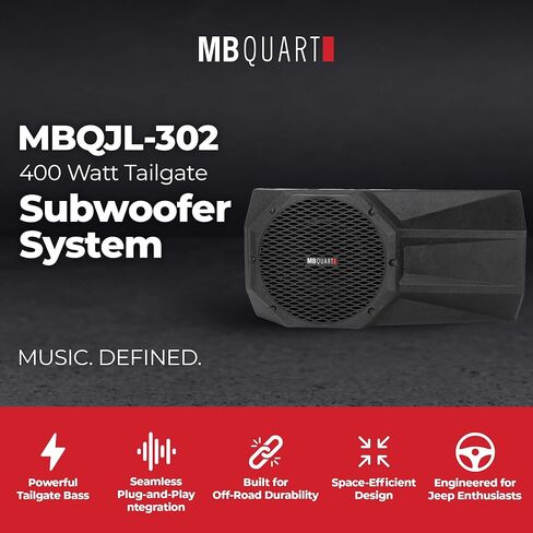 MB Quart MBQJL-302 400W Jeep Wrangler JL نظام مضخم صوت يعمل بالطاقة مثبت على الباب الخلفي مع مضخم صوت، طقم صوت جهير للسيارة لترقية الصوت العميق المنخفض in Kuwait