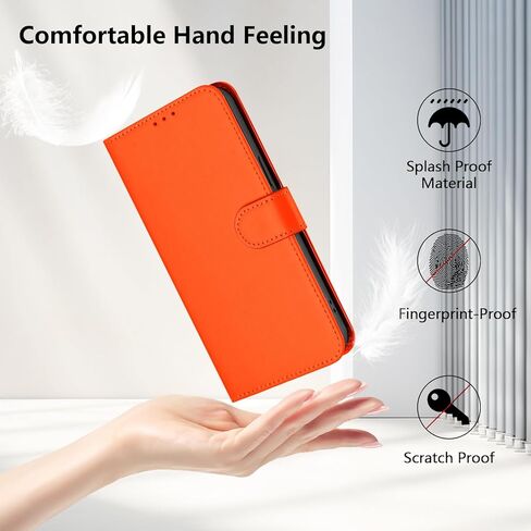 Case for iPhone 17 Pro Max Case Wallet with Card Holder Leather Flip Cover Kickstand Magnetic Closure Shockproof Women Men Cover for iPhone 17 Pro Max 6.9" Orange YBM in Saudi Arabia