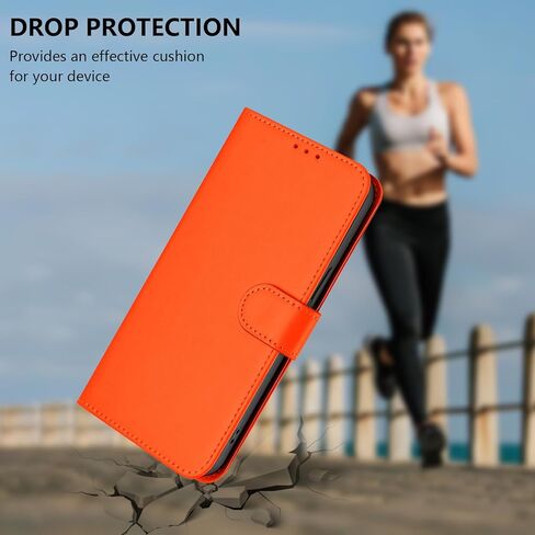 Case for iPhone 17 Pro Max Case Wallet with Card Holder Leather Flip Cover Kickstand Magnetic Closure Shockproof Women Men Cover for iPhone 17 Pro Max 6.9" Orange YBM in Saudi Arabia