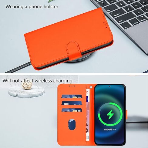 Case for iPhone 17 Pro Max Case Wallet with Card Holder Leather Flip Cover Kickstand Magnetic Closure Shockproof Women Men Cover for iPhone 17 Pro Max 6.9" Orange YBM in Saudi Arabia