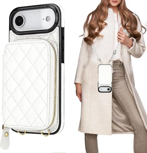 Bocasal Crossbody Wallet Case for iPhone 17 Air, RFID Blocking PU Leather Zipper Handbag Purse Flip Cover, Kickstand Folio Case with Card Slots Holder Wrist Strap Lanyard 5G 6.5 Inch (Black) in Saudi Arabia