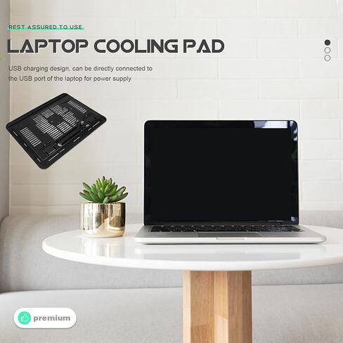 وسادة تبريد صامتة للكمبيوتر المحمول مقاس 14 بوصة مع مروحة USB لأجهزة الكمبيوتر المحمولة المخصصة للألعاب، ومبرد كمبيوتر محمول متعدد الأغراض باللون الأسود لمستخدمي أجهزة الكمبيوتر الشخصية in Kuwait