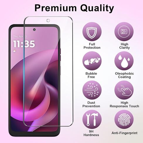 عبوة من 3 واقيات شاشة من الزجاج المقوى مصممة لهاتف Motorola Moto G 5G 2026/2025 - HD Clear، صلابة 9H، مقاومة للخدش، خالية من الفقاعات in Kuwait