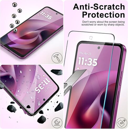 عبوة من 3 واقيات شاشة من الزجاج المقوى مصممة لهاتف Motorola Moto G 5G 2026/2025 - HD Clear، صلابة 9H، مقاومة للخدش، خالية من الفقاعات in Kuwait