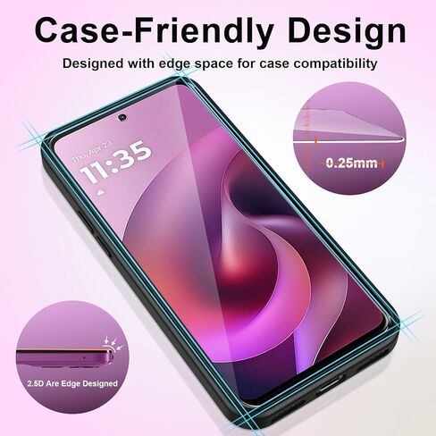 عبوة من 3 واقيات شاشة من الزجاج المقوى مصممة لهاتف Motorola Moto G 5G 2026/2025 - HD Clear، صلابة 9H، مقاومة للخدش، خالية من الفقاعات in Kuwait