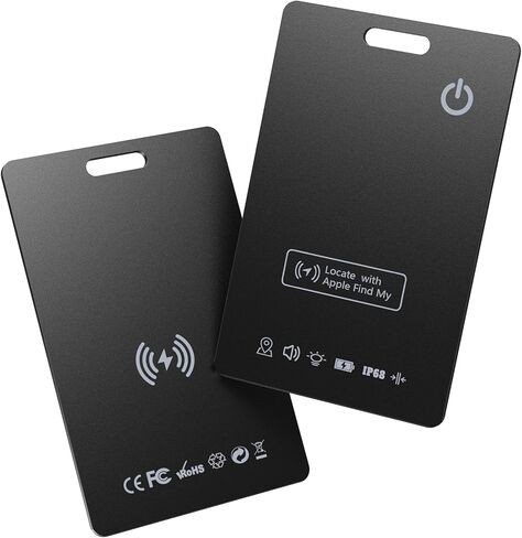 LOXP Rechargeable Wallet Tracker Card 2 Pack, Works with Find My [iOS Only] | Slim 1.65mm Bluetooth Item Finder, IP68 Waterproof, Wireless GPS Locator for Wallet & Luggage in Saudi Arabia