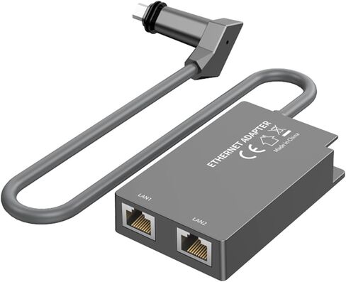 Ethernet Adapter, 2 Ports Gen 2 Ethernet Adapter with RJ45 External Stable Network Connection, 2 Networked Devices Simultaneously, up to 1 GBP in Saudi Arabia