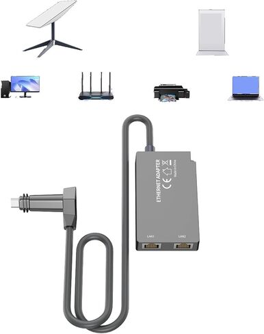 Ethernet Adapter, 2 Ports Gen 2 Ethernet Adapter with RJ45 External Stable Network Connection, 2 Networked Devices Simultaneously, up to 1 GBP in Saudi Arabia