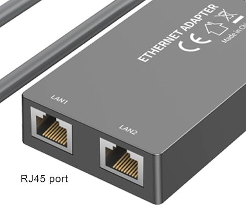 Ethernet Adapter, 2 Ports Gen 2 Ethernet Adapter with RJ45 External Stable Network Connection, 2 Networked Devices Simultaneously, up to 1 GBP in Saudi Arabia