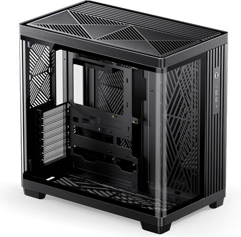حافظة كمبيوتر JONSBO TK-4 باللون الأسود ATX، حافظة كمبيوتر منفصلة في منتصف البرج، زجاج رؤية محيطية ثنائي الانحناء، سبائك الألومنيوم، دعم Micro/ATX، SP Back-Connect(BTF) MB /460GPU/200PSU، مقبس من النوع C، أسود in Saudi Arabia