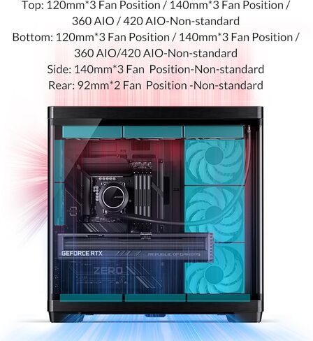 حافظة كمبيوتر JONSBO TK-4 باللون الأسود ATX، حافظة كمبيوتر منفصلة في منتصف البرج، زجاج رؤية محيطية ثنائي الانحناء، سبائك الألومنيوم، دعم Micro/ATX، SP Back-Connect(BTF) MB /460GPU/200PSU، مقبس من النوع C، أسود in Saudi Arabia