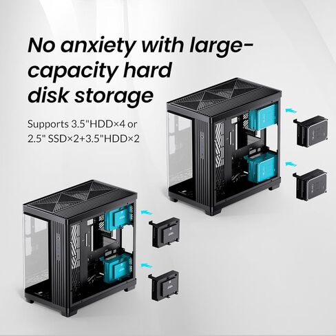 حافظة كمبيوتر JONSBO TK-4 باللون الأسود ATX، حافظة كمبيوتر منفصلة في منتصف البرج، زجاج رؤية محيطية ثنائي الانحناء، سبائك الألومنيوم، دعم Micro/ATX، SP Back-Connect(BTF) MB /460GPU/200PSU، مقبس من النوع C، أسود in Saudi Arabia