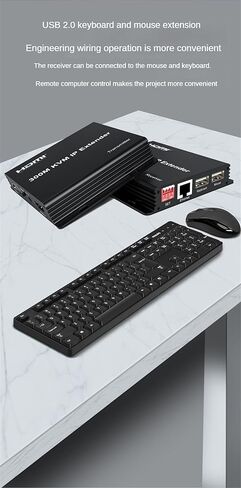موسع IP 300M KVM، كابل HDMI ممتد عبر IP Rj45 Cat6 Ethernet 1080P HDMI KVM موسع Muitlpoint Connect Network Switch يدعم لوحة مفاتيح الماوس للكمبيوتر DVR TV (TX+RX) in Kuwait